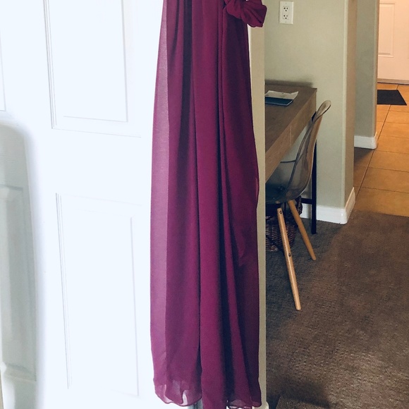 Formal full length BHLDN purple bridesmaid dress - Picture 4 of 4